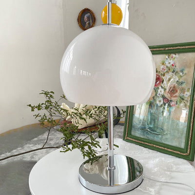 Contemporary Simplicity Semi-circular Glass Shade 1-Light Table Lamp For Study