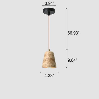 Japanese Style Stone Column Cone 1-Light Pendant Light