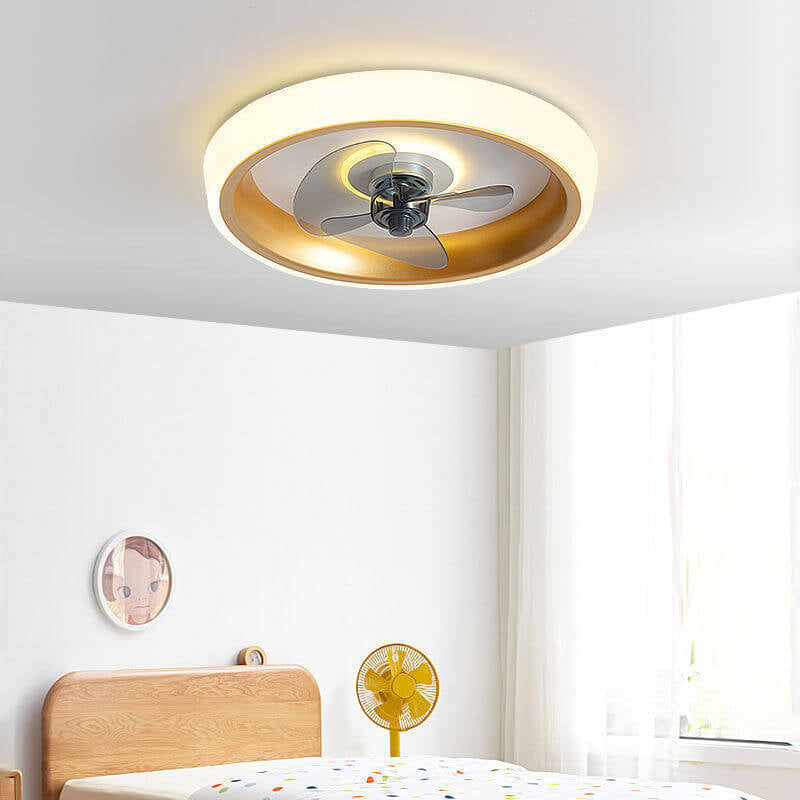 Simple Modern Acrylic Lightweight LED Flush Mount Fan Light