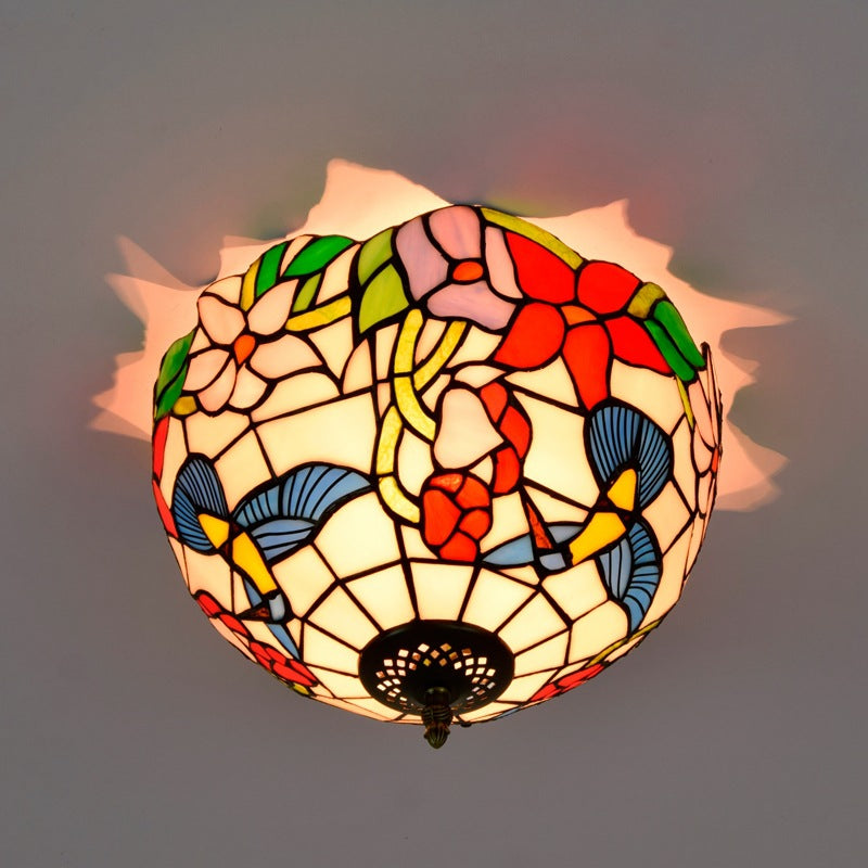 Luminaire encastré à 2 lumières Tiffany, style européen rustique 