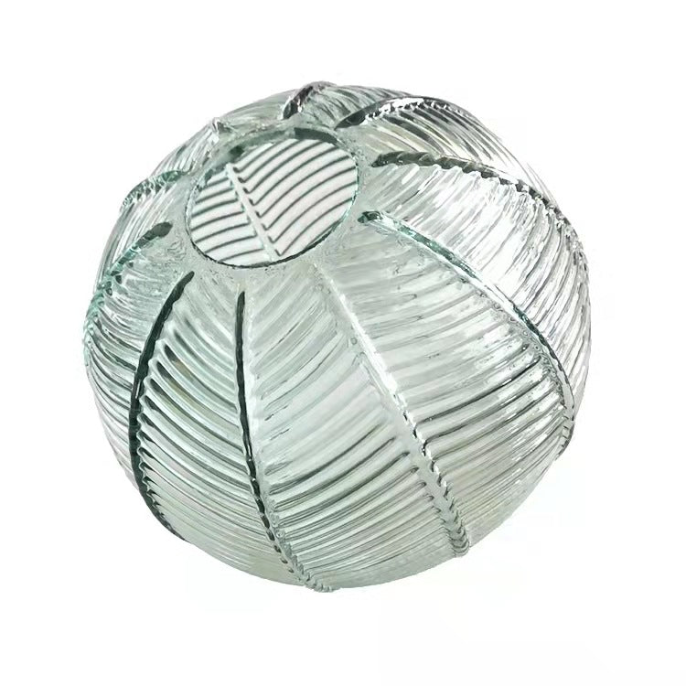 Contemporary Simplicity Green Leaf Patterned Glass Ball Shade 1-Light Pendant Light For Living Room