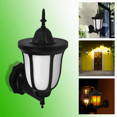 Solar Flame Lantern LED Outdoor Waterproof Landscape Wall Sconce Lamp