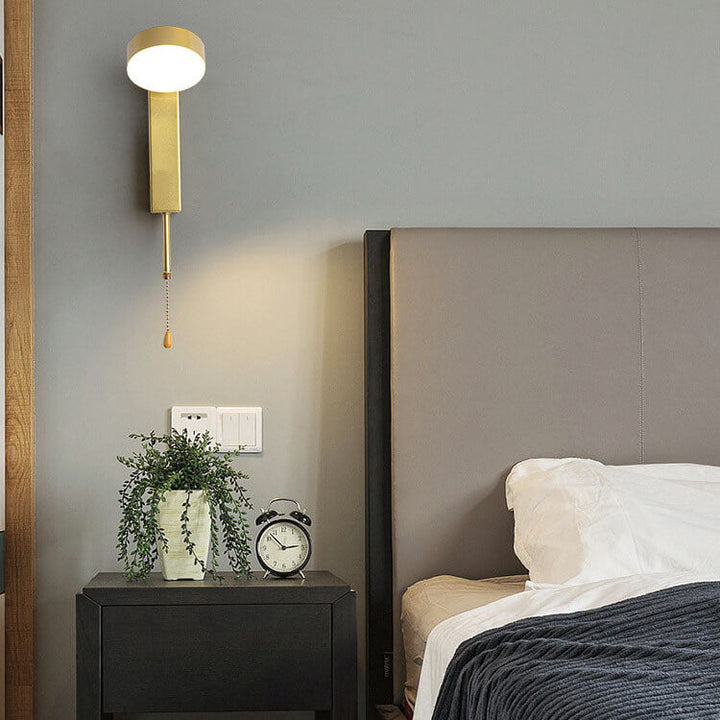 Lámpara de pared LED USB con base rectangular redonda minimalista nórdica 