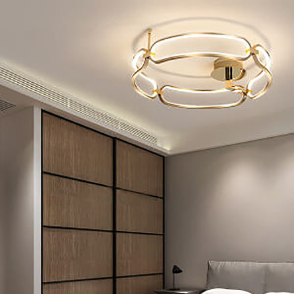 Modern Simple Ring Combination Design LED Semi-Flush Mount Light