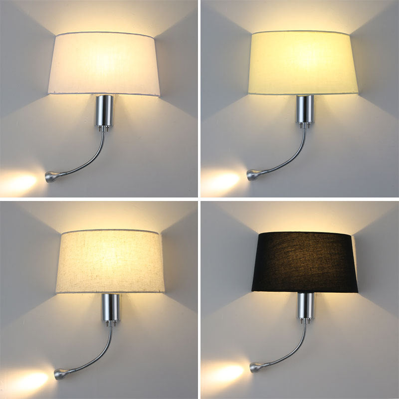 European Minimalist Fabric Spotlight 1-Light Reading Wall Sconce Lamp