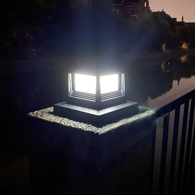 Moderne Solar-LED-wasserdichte Wandsäulen-Scheinwerfer-Außenleuchte 