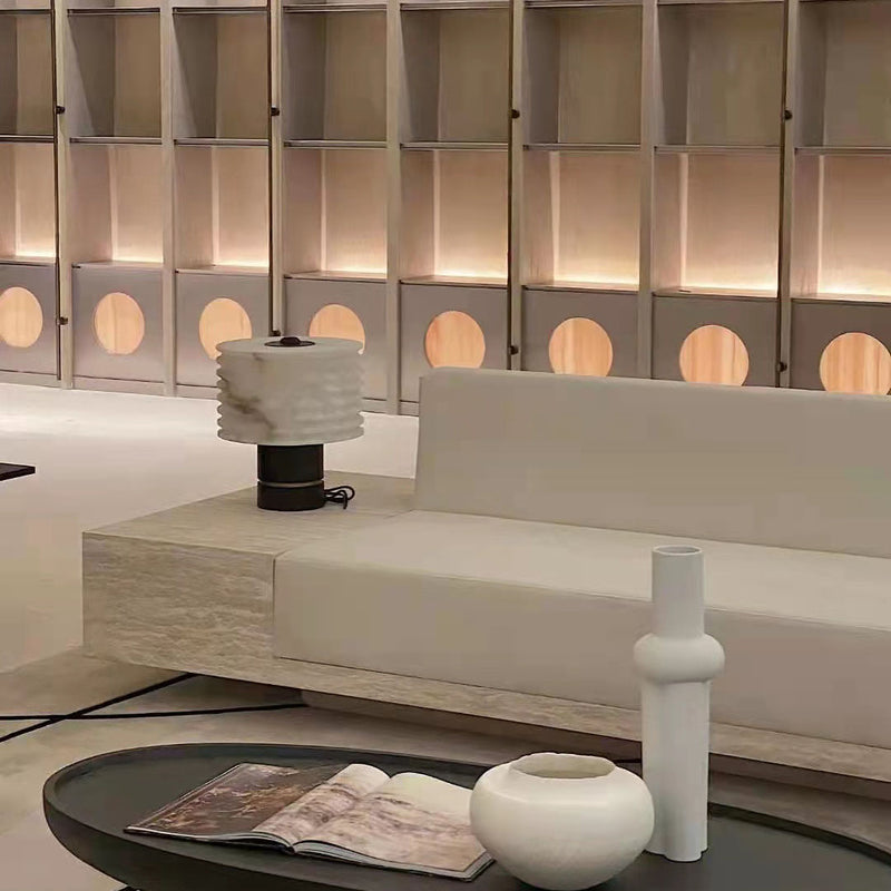 Moderne Marmor-Chinesische Laternenform 1-Licht Tischlampe 