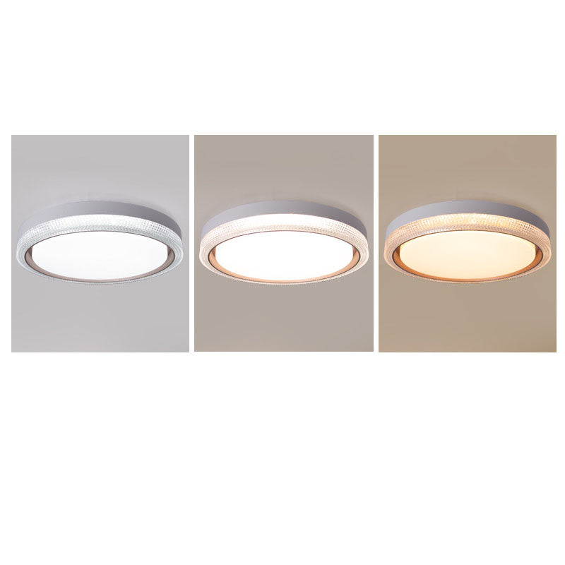 Modern Simple Acrylic Round Ring Iron LED Flush Mount Ceiling Light