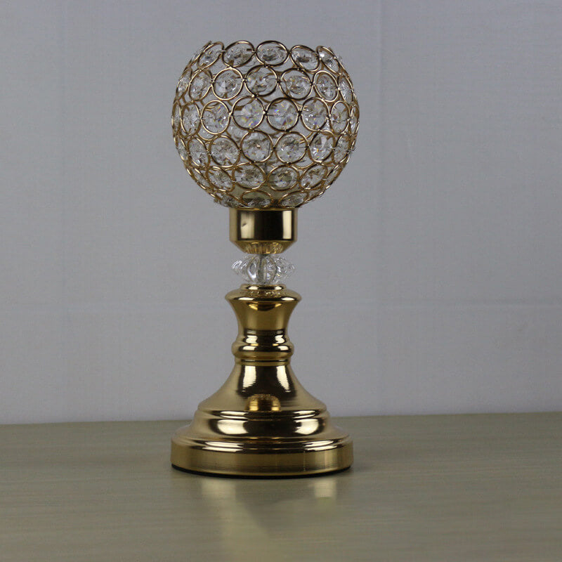 European Luxury Crystal Ball 1-Light Art Table Lamp