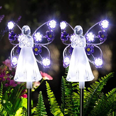 Modern Creative Flower Angel Decorative Solar Outdoor Lawn LED Garden Ground Insert Landscape Light