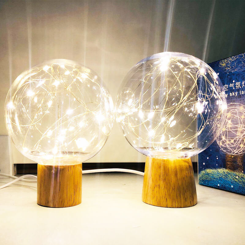 Modern Plastic Lampshade Starry Night Light LED Table Lamp