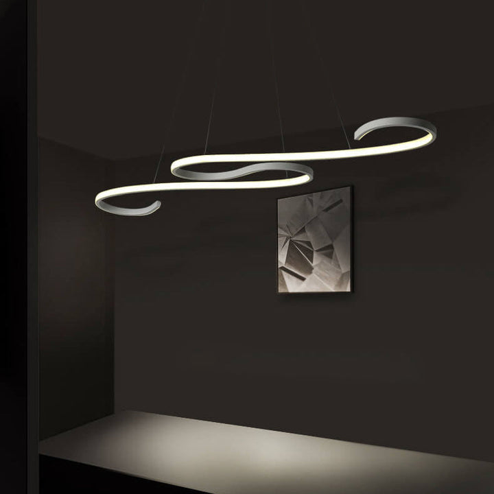 Moderne kreative Kurvenlinie Aluminium LED Kronleuchter 