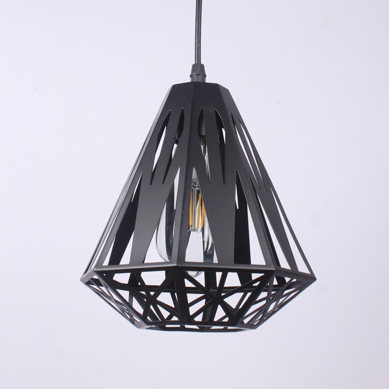 Moderne nordische 1-flammige Pendelleuchte aus Eisen in geometrischer Dreiecksform für Wohnzimmer &amp; Schlafzimmer 