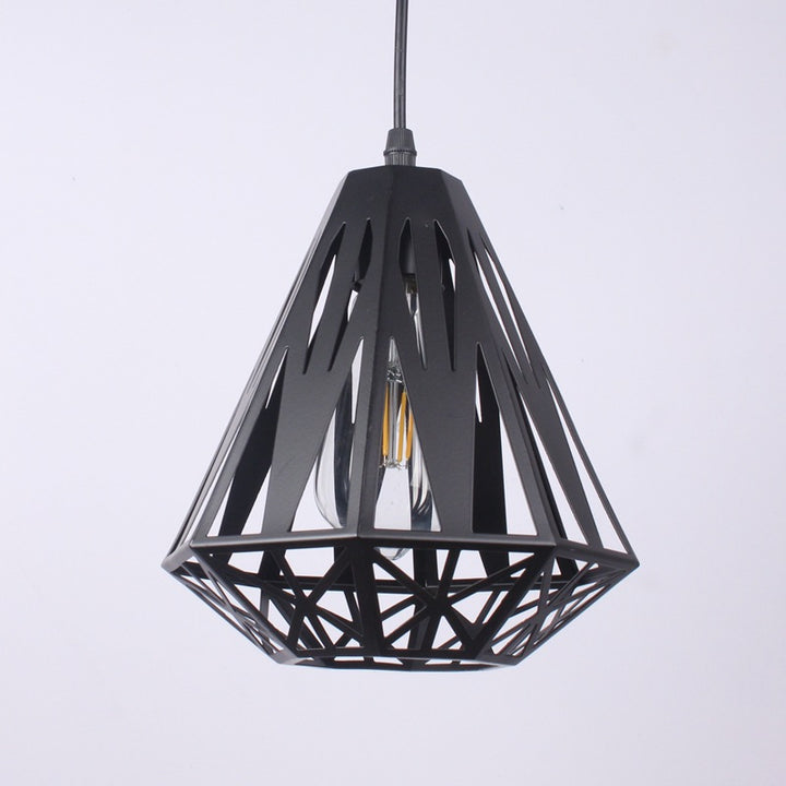 Moderne nordische 1-flammige Pendelleuchte aus Eisen in geometrischer Dreiecksform für Wohnzimmer &amp; Schlafzimmer 