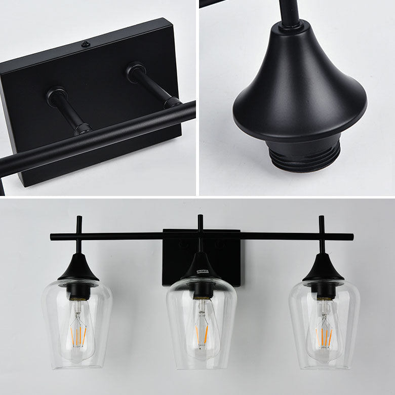 Lámpara de Aplique de Pared de 2/3 Luces de Hierro con Copa de Vino Industrial Simple 