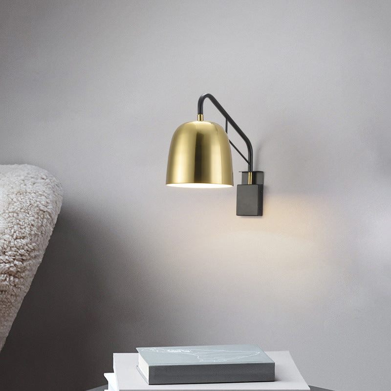 Nordic Minimalist Gold Dome Rotatable 1-Light Wall Sconce Lamp