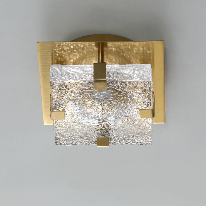 Nordic Luxury Crystal Cube LED Semi-Flush Mount Ceiling Light