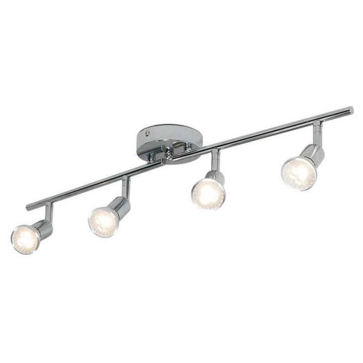 Moderno foco de montaje empotrado de 4 luces de metal cromado puro 