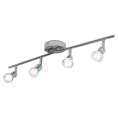 Modern Pure Chrome Metal 4-Light Spotlight Flush Mount Light