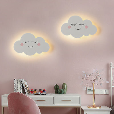 Nordic Creative Clouds Iron Emoji LED Kids Wall Sconce Lamp