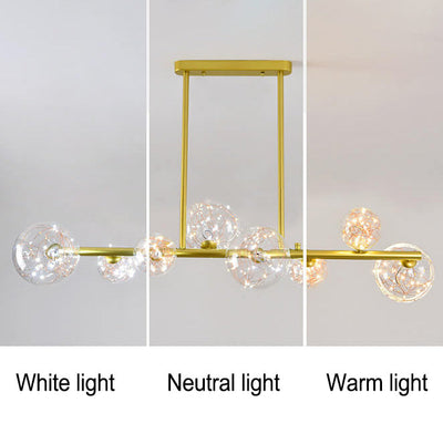 Nordic Creative Magic Bean Golden Strip Island Light 6/8/10 Light LED Kronleuchter 