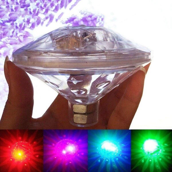 Diamond Shape Waterproof RGB Color LED Diving Light Night Light