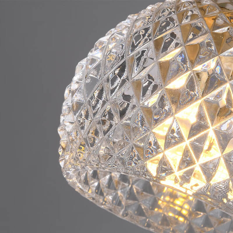 Moderne minimalistische Ananas Vollkupfer Kristallglas 1-Licht Semi-Flush Mount Deckenleuchte 