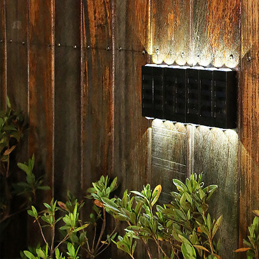 Aplique de pared LED solar exterior impermeable de tira larga de ABS y PC de estilo minimalista moderno para exterior 