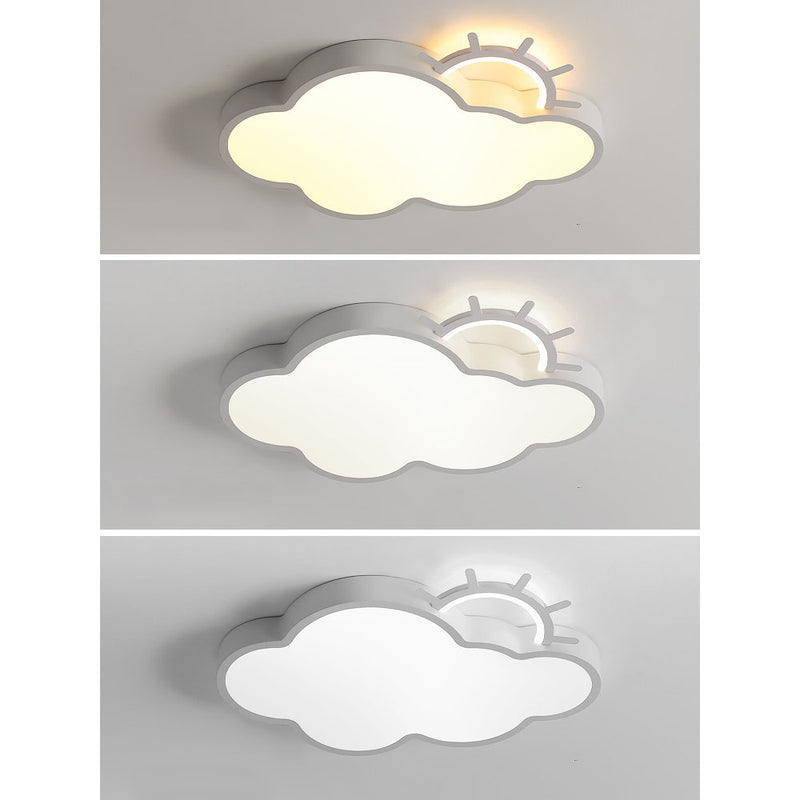 Nordic Minimalist Cloudy Sun LED Kids Flush Mount Ceiling Light