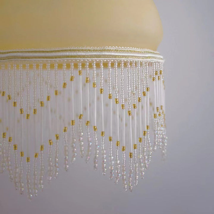 Traditionelle Vintage-Pendelleuchte mit runder Quaste aus Messing und Glas, 1 Licht, für Wohnzimmer 