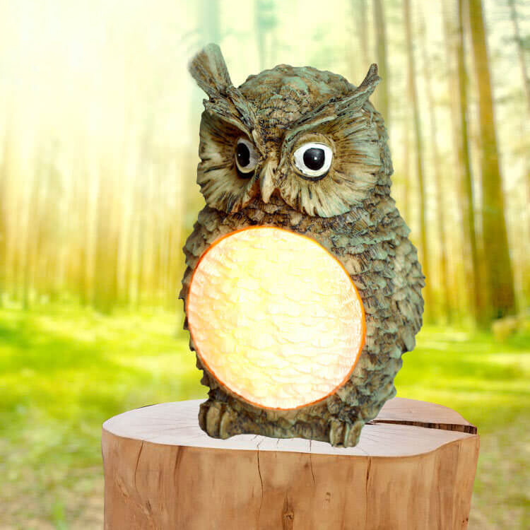 Outdoor Solar Resin Owl LED Landscape Lawn Light