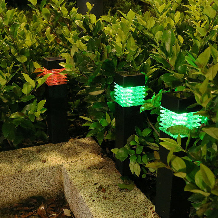 Zeitgenössische industrielle wasserdichte Solar-ABS-Säulen-LED-Rasen-Einsteckleuchte für den Außenbereich 