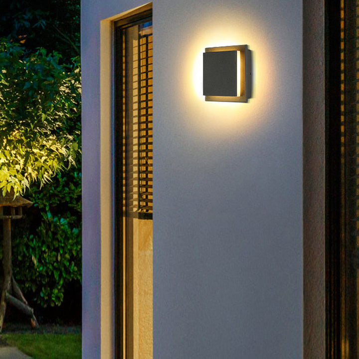 Modern Minimalist Waterproof Square Flat Geometric Aluminum PC LED Wall Sconce Lamp