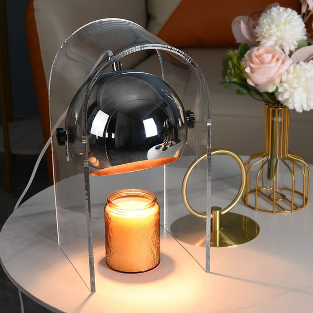Vintage Acrylic Glass Dome Shade Aromatherapy Melting Wax Table Lamp