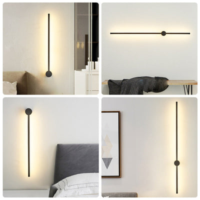 Modern Minimalist Aluminum Straigh Line LED Wall Sconce Lamp For Living Room