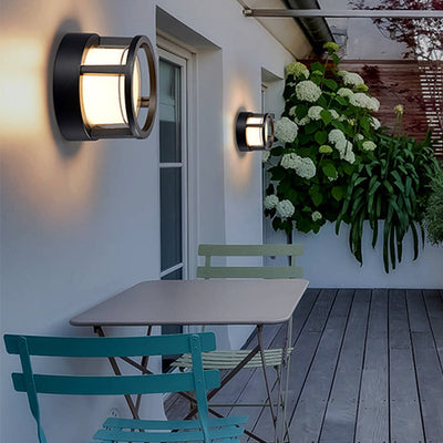 Modern Outdoor Cylindrical Column Head Light LED Outdoor Waterproof Patio Landscape