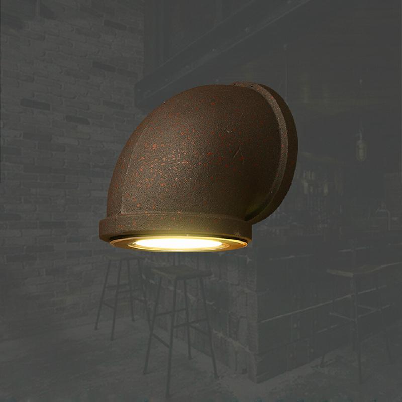 Retro Wrought Iron Pipe 1-Light LED Wall Sconce Lamp