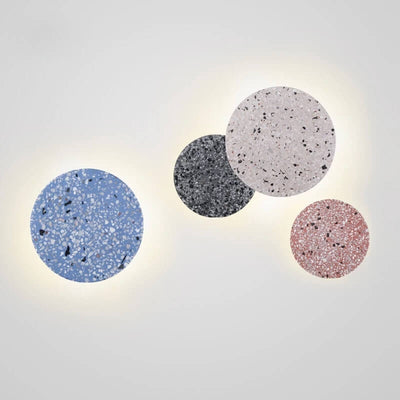 European Modern Round Textured Marble LED Wall Sconce Lamp