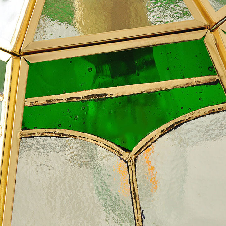 Applique murale vintage à 1 lumière en forme de cône de tulipe en verre teinté fait à la main 