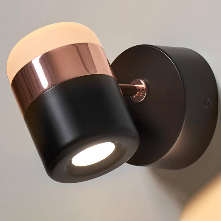 Modern Minimalist Cylindrical Spotlight Adjustable Mini LED Wall Sconce Lamp For Bedroom