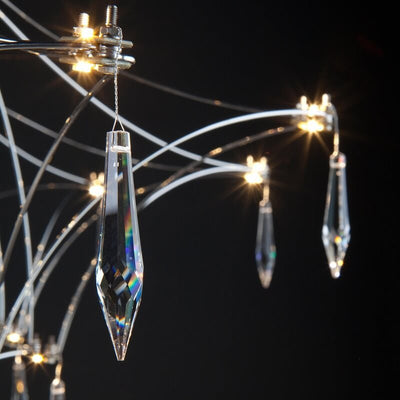 Modern Minimalist Mesh Brass Crystal LED Chandelier