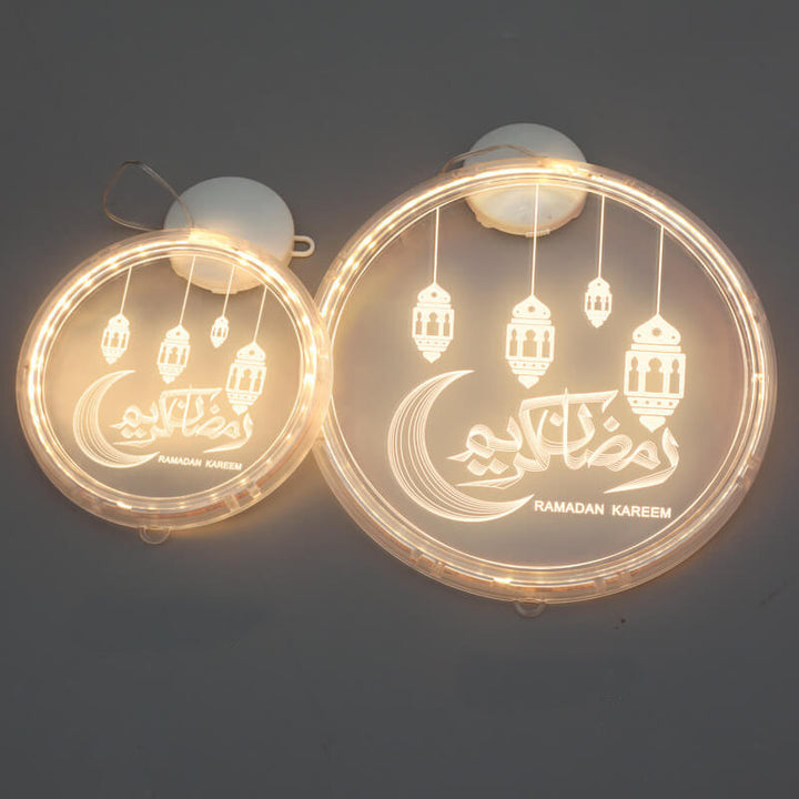 Luz Decorativa de Ventanas LED de Castillo de Luna de Eid Ramadan 