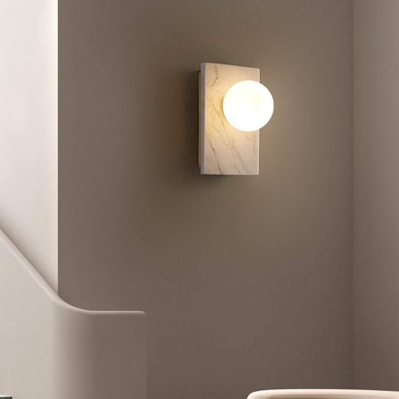 Nordic Marble Rectangular Design 1-Light Wall Sconce Lamp