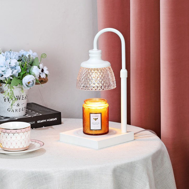 Moderne, minimalistische, einfarbige 1-Licht-Tischlampe aus schmelzendem Wachs