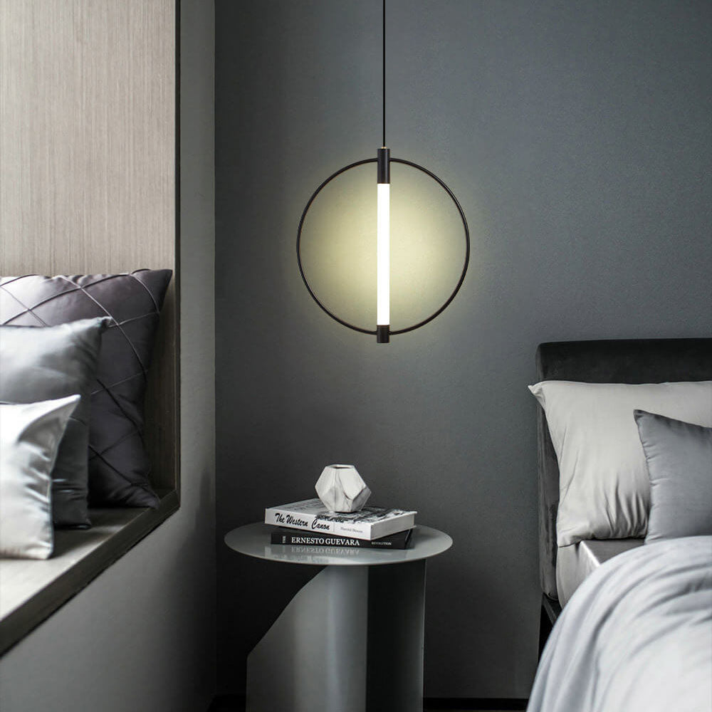 Pendentif LED acrylique en fer forgé avec anneau moderne nordique 