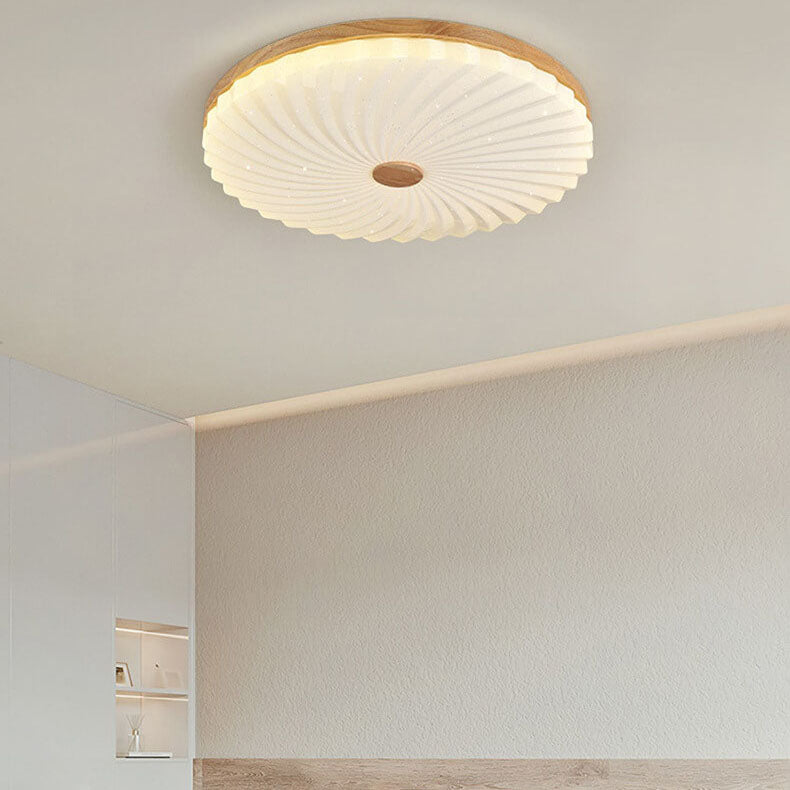 Modern Log Pleated Star Effect Round LED Flush Mount Ceiling Light