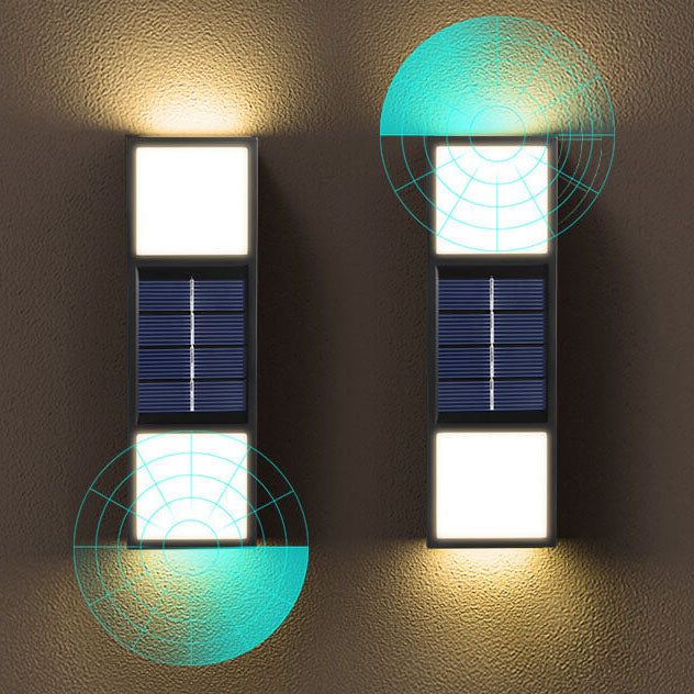 Simple Solar Rectangular Outdoor Waterproof Fence LED Wall Sconce Lamp