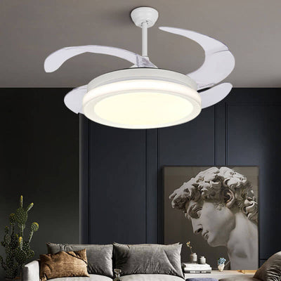 Nordic Invisible Fan Round Design LED Downrods Deckenventilator Licht