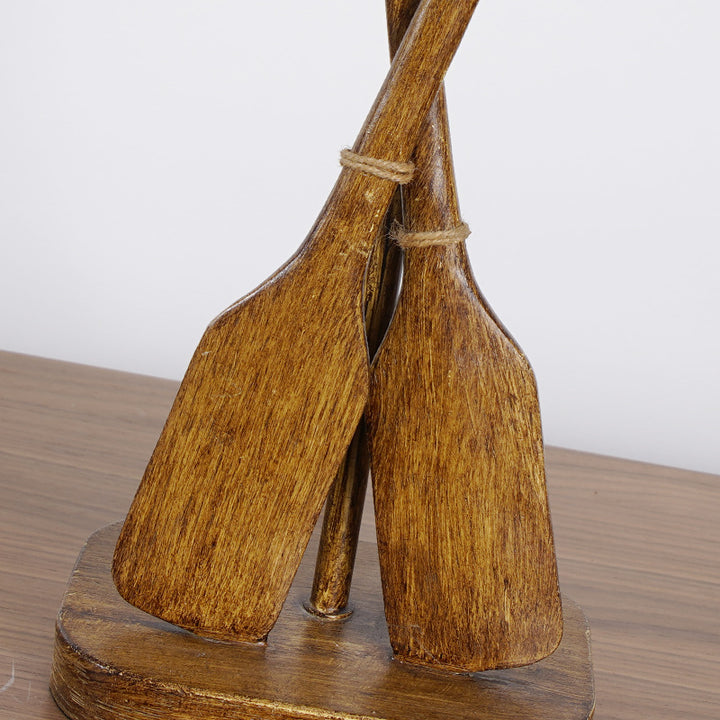 Lampe de table à 1 lumière en résine et lin rustique vintage européen 