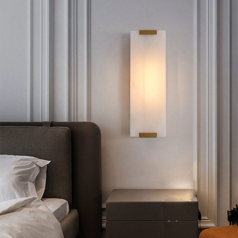 Diseño de Tira de Mármol de Cobre de Lujo Luz Nórdica Aplique de Pared de 3 Luces 